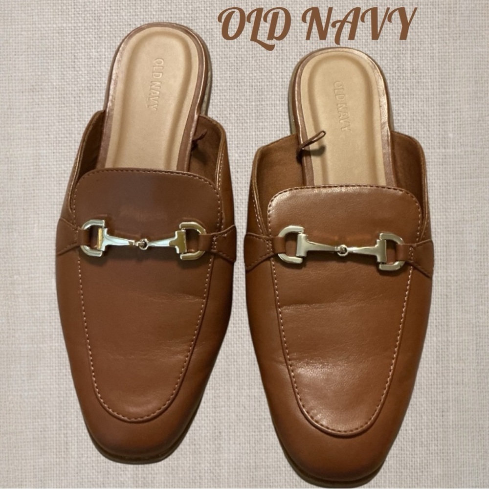 🌸Old Navy Brown Gold Accents Slip-On Loafers
